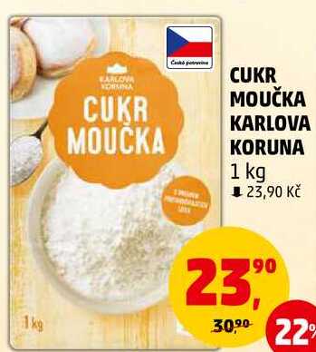 CUKR MOUČKA KARLOVA KORUNA, 1 kg