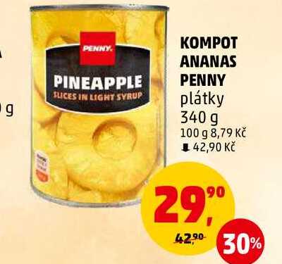 KOMPOT ANANAS PENNY plátky, 340 g 