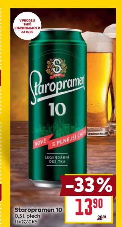 Staropramen 10 0,51, plech