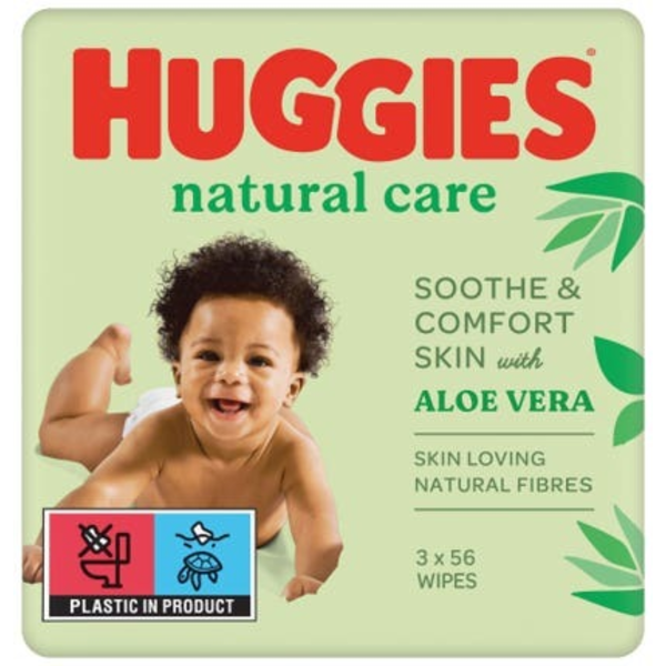 Huggies Vlhčené ubrousky Natural 3x56ks