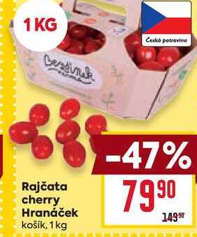 Rajčata cherry Hranáček košík, 1 kg