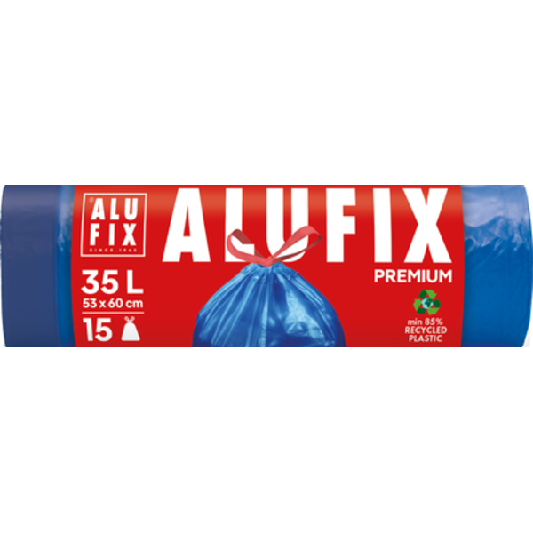 Alufix Pytle na odpadky zatahovací 35 l, 15 ks, LDPE  modré