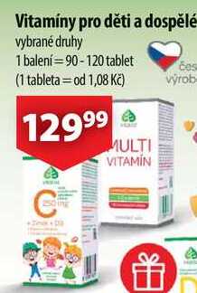 Vitamíny pro děti a dospělé, 90-120 tablet 