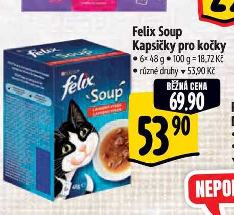   Felix Soup Kapsičky pro kočky 6x48 g  