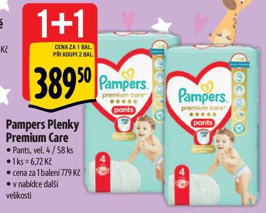 Pampers Plenky Premium Care, Pants, vel. 4/58 ks 