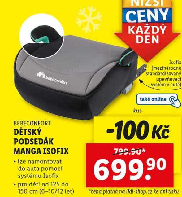 DĚTSKÝ PODSEDÁK MANGA ISOFIX