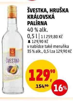 HRUŠKA KRÁLOVSKÁ PALÍRNA 40% alk., 0,5 l 