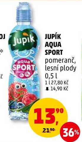 JUPÍK AQUA SPORT pomeranč, 0,5 l 