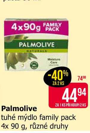 Palmolive tuhé mýdlo family pack 4x 90 g, různé druhy 