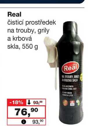 Real čisticí prostředek na trouby, grily a krbová skla, 550 g 