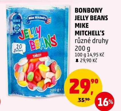 BONBONY JELLY BEANS MIKE MITCHELL'S různé druhy, 200 g