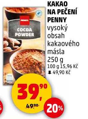 KAKAO NA PEČENÍ PENNY vysoký obsah kakaového másla, 250 g 