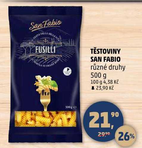 TĚSTOVINY SAN FABIO různé druhy, 500 g