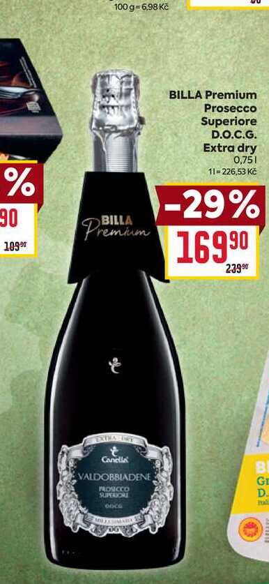 BILLA Premium Prosecco Superiore D.O.C.G. Extra dry 0,75l