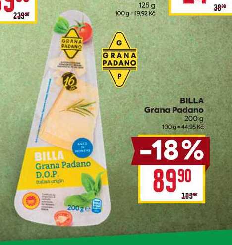 BILLA Grana Padano 200 g 