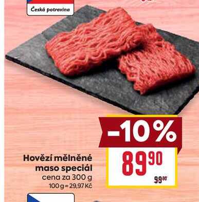 Hovězí mělněné maso speciál cena za 300 g 