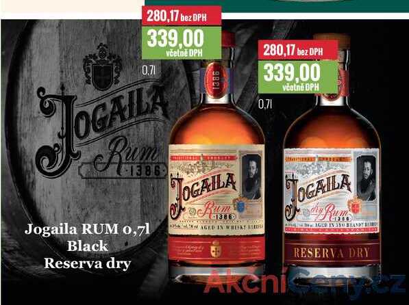 Jogaila RUM Black, Reserva dry 0,7l