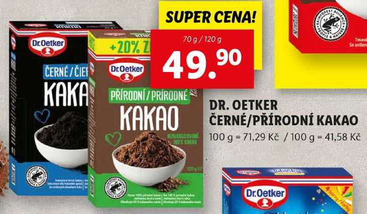 DR. OETKER ČERNÉ/PŘÍRODNÍ KAKAO, 70 g/120 g