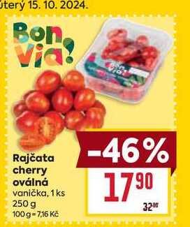 Rajčata cherry oválná vanička, 1 ks 250 g 