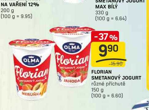 FLORIAN SMETANOVÝ JOGURT různé příchutě 150 g 