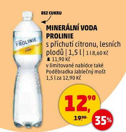 MINERÁLNÍ VODA PROLINIE s příchutí citronu, 1,5 l