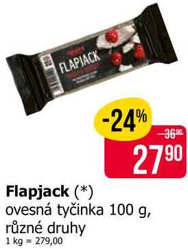 Flapjack ovesná tyčinka 100 g, různé druhy v akci