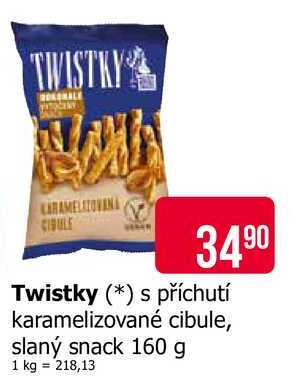 Twistky s příchutí karamelizované cibule, slaný snack 160 g 