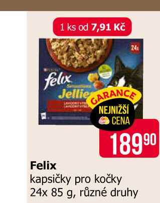 Felix kapsičky pro kočky 24x 85 g, různé druhy 