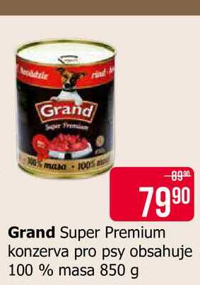 Grand Super Premium konzerva pro psy obsahuje 100% masa 850 g 