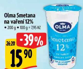 Olma Smetana na vaření 12%, 200 g 