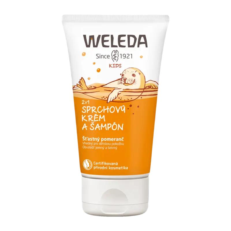 Weleda Dětský sprchový krém a šampon 2v1 Fruity Orange, 150 ml