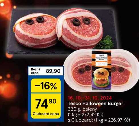 Tesco Halloween Burger, 330 g, balený