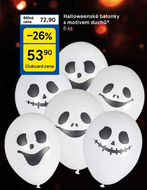 Halloweenské balonky s motivem duchů, 6 ks 