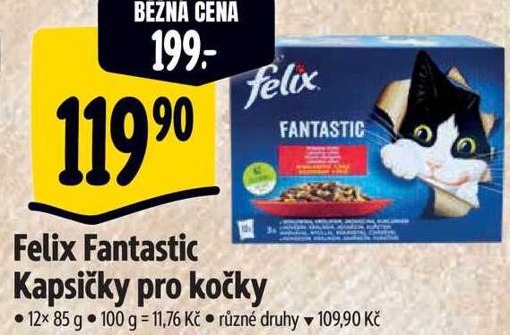 Felix Fantastic Kapsičky pro kočky, 12x 85 g