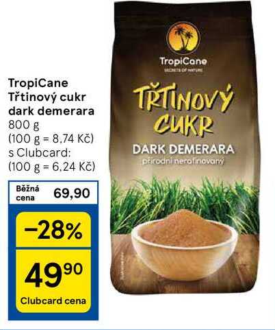 TropiCane Třtinový cukr dark demerara, 800 g 