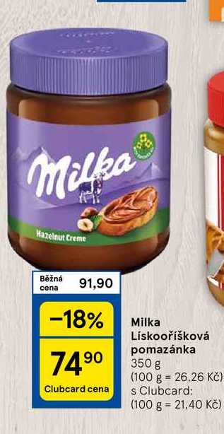 Milka Lískooříšková pomazánka, 350 g 