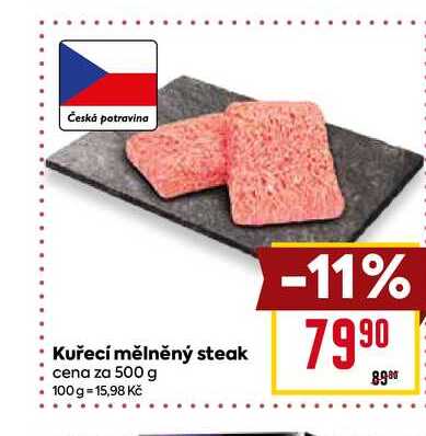 Kuřecí mělněný steak cena za 500 g