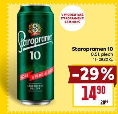 Staropramen 10 0,51, plech