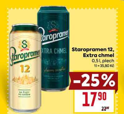 Staropramen 12, 12 2 Extra chmel 0,51, plech