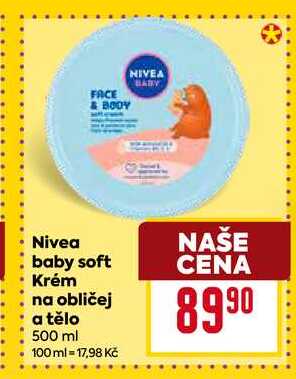 Nivea baby soft krém na obličej a tělo 500 ml 