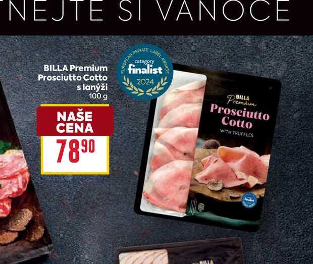 BILLA Premium Prosciutto Cotto s lanýži 100 g 