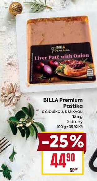 BILLA Premium Paštika s cibulkou, s klikvou 125 g