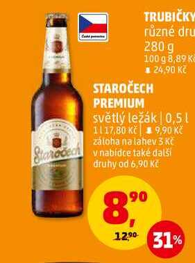 STAROČECH PREMIUM světlý ležák, 0,5 l