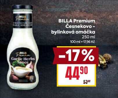 BILLA Premium Česnekovo- bylinková omáčka 250 ml 