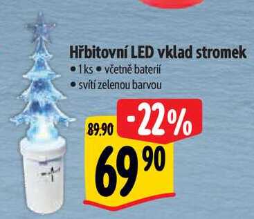 Hřbitovní LED vklad stromek 