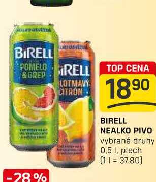 BIRELL NEALKO PIVO vybrané druhy 0,5 1, plech 