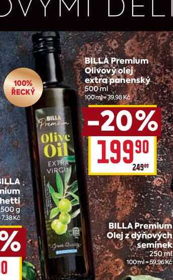 BILLA Premium Olivový olej extra panenský 500 ml 