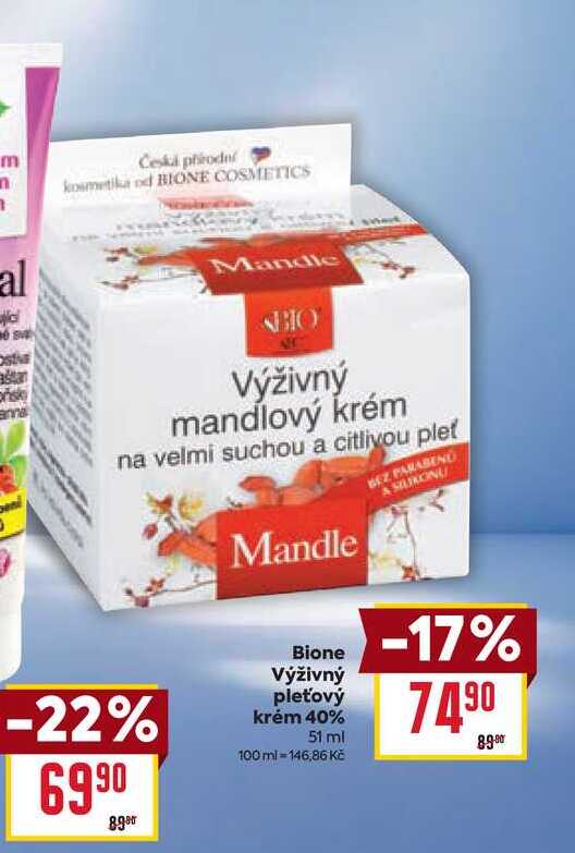 Bione Výživný pleťový krém 40% 51 ml 