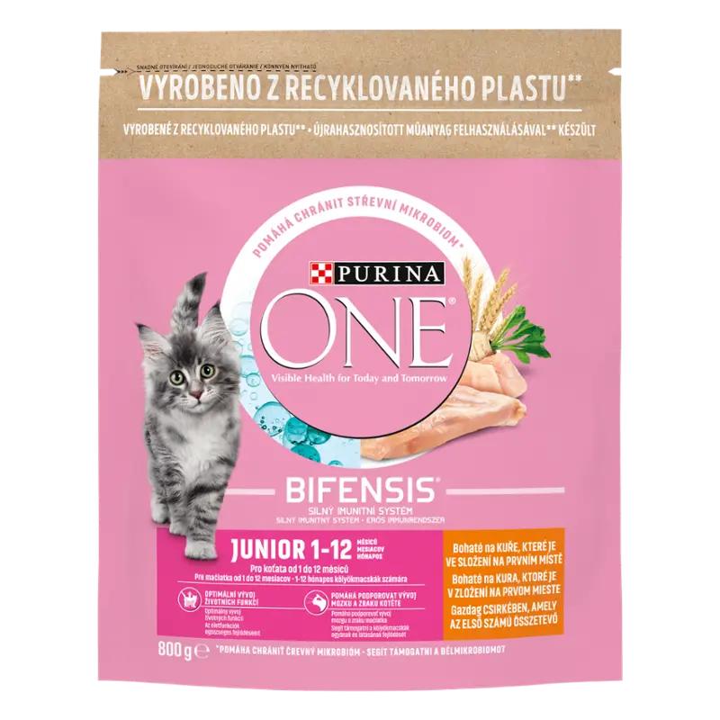 PURINA ONE Granule pro kočky Junior s kuřetem, 800 g