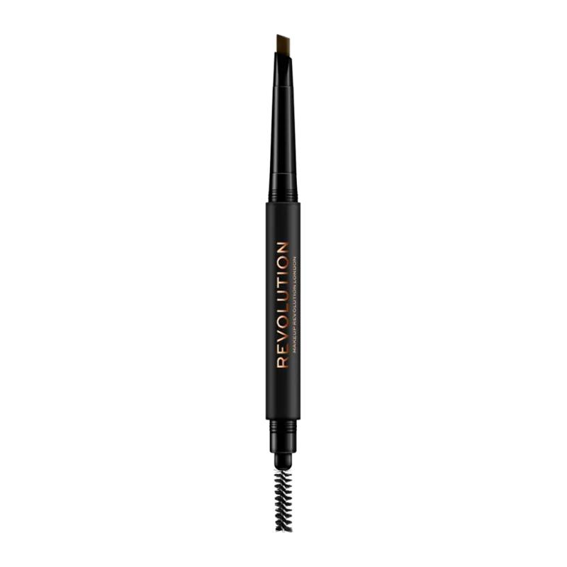 Makeup Revolution Tužka na obočí Duo Brow Dark Brown, 1 ks